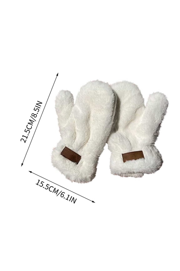 Faux Rabbit Fur Gloves Plush Winter Warm Windproof Mittens Soft Velvet Touch Cold Weather Accessories Fashionable Holiday Gift For Women