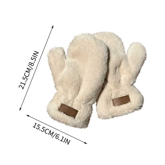 Eoozwa Faux Rabbit Fur Gloves Plush Winter Warm Windproof Mittens Soft Velvet Touch Cold Weather Accessories Fashionable Holiday Gift For Women
