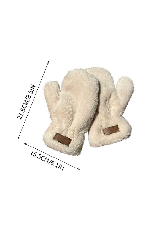 Faux Rabbit Fur Gloves Plush Winter Warm Windproof Mittens Soft Velvet Touch Cold Weather Accessories Fashionable Holiday Gift For Women