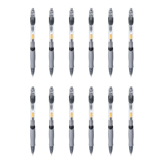 Eoozwa Fine Point Gel Pens 12 Pack 0.5mm Black Ink Smooth Writing for Journaling Office Notes Non Slip Grip No Smear Bleed Professional Set