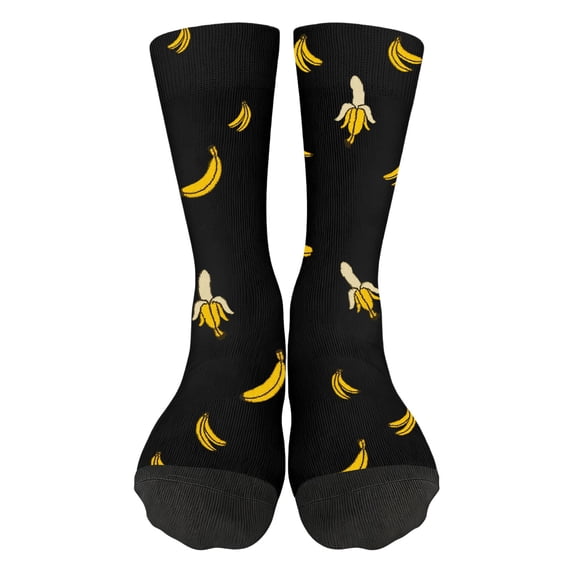 Eoozwa Funny Banana Pattern Socks for Men and Women, Cute Crew Socks Unisex for Casual Wear and Gift, Assorted Colors