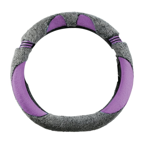 Eoozwa Fuzzy Car Steering Wheel Cover, Anti-Slip Soft Plush Steering Wheel Protector, Elastic Wheel Covers, Universal Vehicle Interior Winter Warm Accessories for Men Women