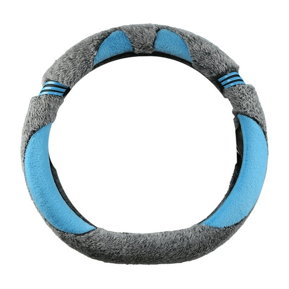 Eoozwa Fuzzy Car Steering Wheel Cover, Anti-Slip Soft Plush Steering Wheel Protector, Elastic Wheel Covers, Universal Vehicle Interior Winter Warm Accessories for Men Women