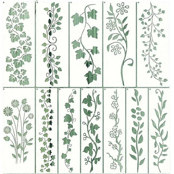 Eoozwa Garden Fence Large Flower Stencils-DIY Decoration 2024 Reusable Floral Stencil For Painting Wooden Wall Hedge Patterns