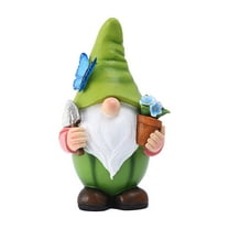 Eoozwa Garden Gnome Statues Figurine Lights - Solar Powered Lighting Outdoor Decorations, Yard Art Lawn Ornaments for Porch Patio Balcony
