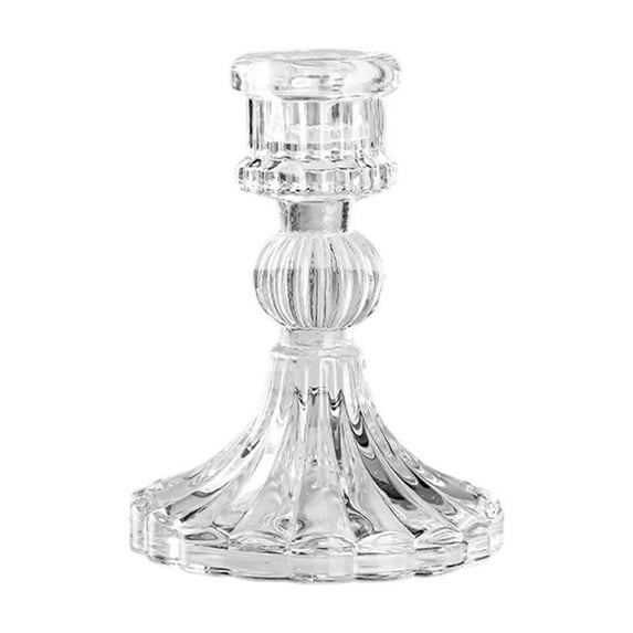 Eoozwa Glass Taper Candle Holders Clear Candlestick Holders Bulk, Glass Crystal Candle Sticks Set for Dining Table Wedding Party Fireplace Mantle Table Centerpiece Decor