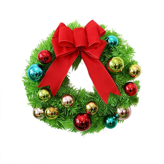 Eoozwa Green Christmas Wreaths for Front Door Artificial Wreath with Christmas Ball Bow Lime Green Xmas Decorations for Outdoor Indoor Party Wall Table Home Decor