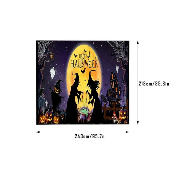 Eoozwa Halloween Decorations Outdoor Garage Door Cover, Large Black Hocus Pocus Witches Cauldron Silhouette Decor, Halloween Garage Door Decorations for Home Wall Window Patio Yard Outside