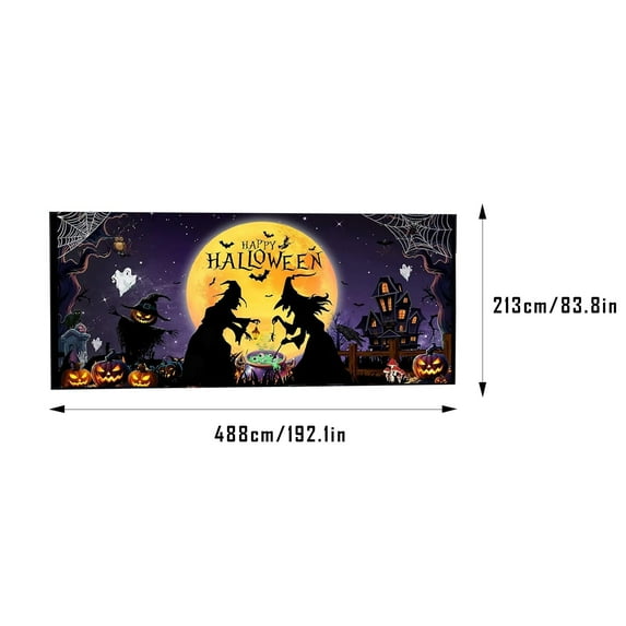 Eoozwa Halloween Decorations Outdoor Garage Door Cover, Large Black Hocus Pocus Witches Cauldron Silhouette Decor, Halloween Garage Door Decorations for Home Wall Window Patio Yard Outside