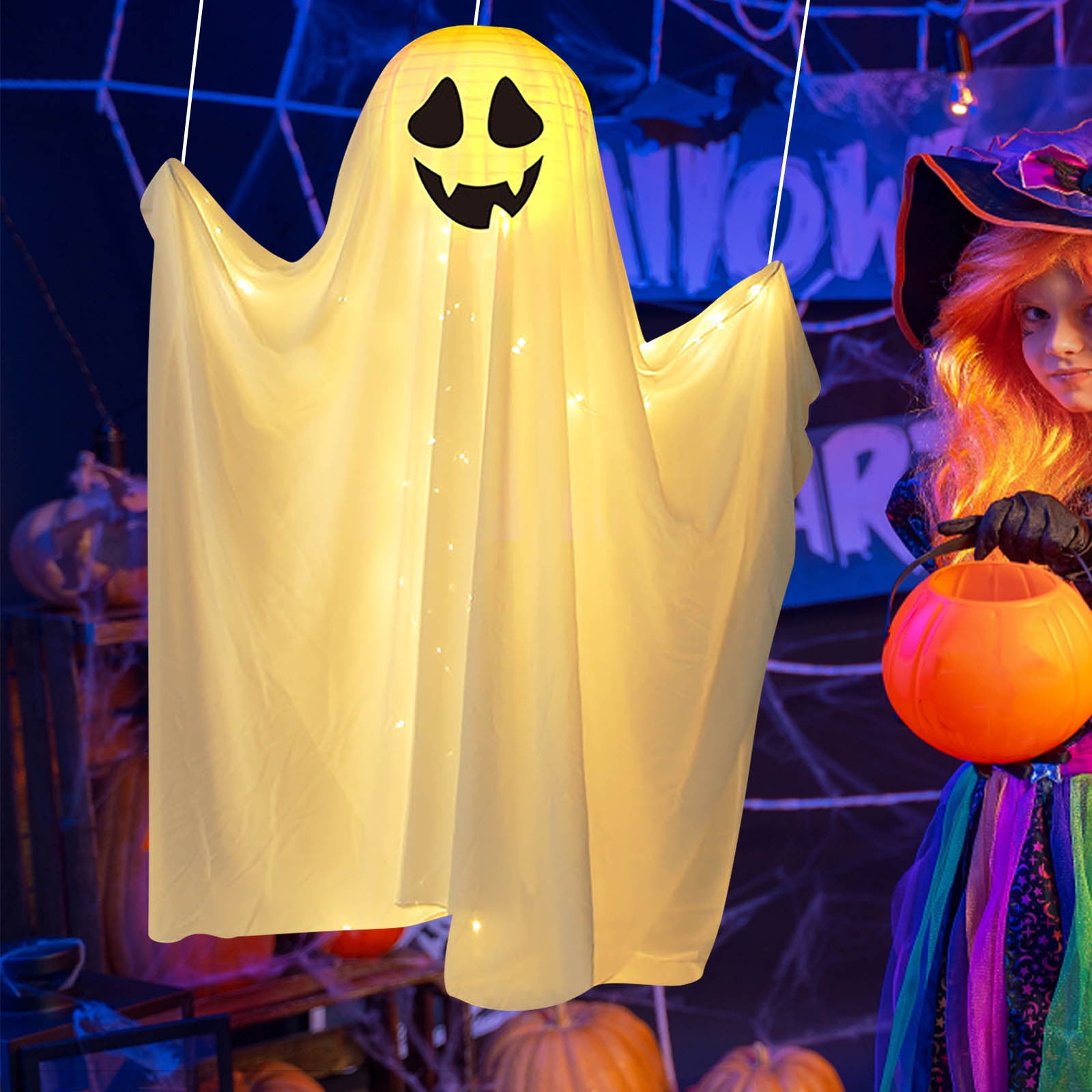 Eoozwa Halloween Light up Hanging Ghost Decoration Outdoor with LED ...