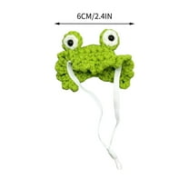 Eoozwa Hamster Hat Mini Small Animals Hat with Adjustable Strap Lovely Hand Knitted Frog Hats for Lizard Guinea Pig Reptile Christmas Holiday Party Clothes Costume Accessories