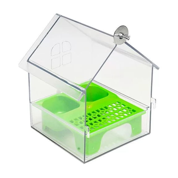 Eoozwa Hanging Bird Bath for Cage, Multifunctional Bathtub -Bath, Feeder & House for Small to Medium Lovebirds, Finches, Parakeets Essential Bird Cage Accessory