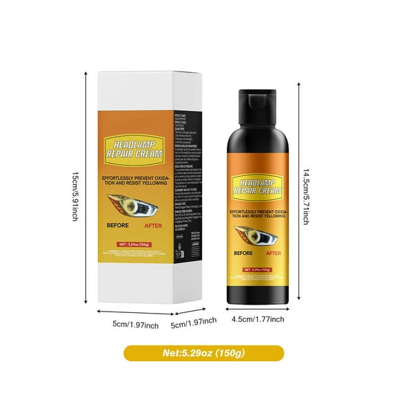 Eoozwa Headlight Cleaner Car Headlight Cleaner Long Lasting Headlight Coating and Cleaning Solution Restores Polishes Headlights Car Light Cleaner Headlight Kit 150ml