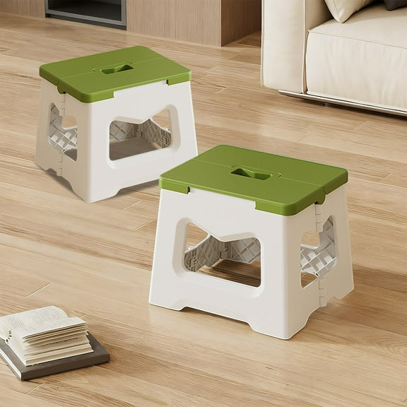 Eoozwa Heavy Duty Folding Stool Portable Plastic Seat for Outdoor Camping Fishing 60kg Capacity Compact Design