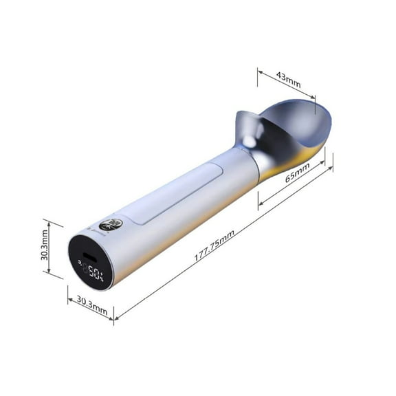 Eoozwa Ice Cream Scoop Rechargeable – Electric Scooper for Hard Ice Cream and Desserts, Handheld Heating Up to 150°F, Rechargeable, anti freeze handle, Easy to Clean, Ideal Summer Gift