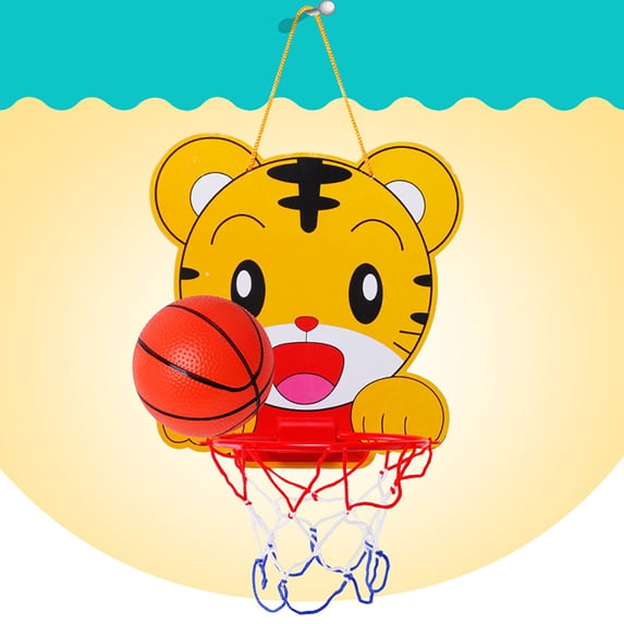 Eoozwa Indoor Basketball Hoop Set Adjustable Height Hanging Door Toy Safe Exercise Activity Sport Game with Basket and Ball Playroom Decor