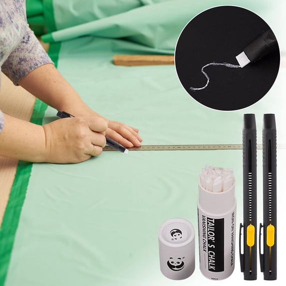 Eoozwa Industrial Sewing Mark Pencil Invisible Erasable Fabric Pencils with 20 Refills, for Sewing Marking and Tracing Heat Erase Pen Fabric Chalk