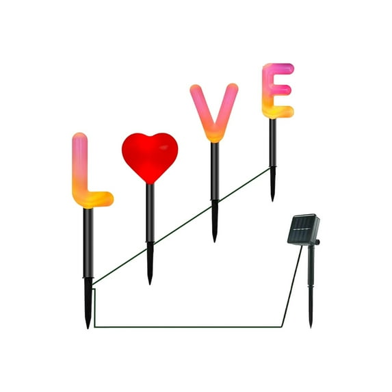 Eoozwa LED Valentines Day Solar Lights Classic Shape Outdoor Garden Yard Decoration Waterproof Auto On Off for Patio Fence Holiday Decor