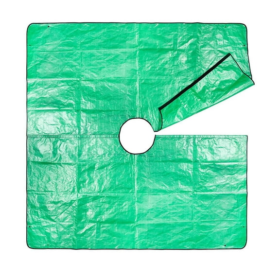 Eoozwa Landscape Pruning Tarp, 78.7“X78.7” Landscape Tarp for Trimming with 12 inch Hole, Pruning Trees Waterproof Tarp, with Corner Buckles, can Stand Up Fasten Around Trees and Shrubs