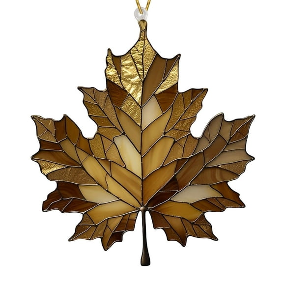 Eoozwa Maple Leaf Plastic Fall Ornament Window Hanging Autumn Leaf Decoration, Plastic Fall Leaves Wall Art Decor Pendent Suncatcher for Fall Autumn Thanksgiving Festival Xmas Party Supplies