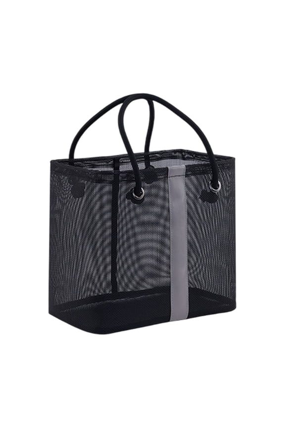 Mesh Beach Bag Tote Bag for Women, Foldable Swim Large Beach Tote Bag with Zipper Pockets Sandproof for Bathroom, College Dorm, Camp, Gym