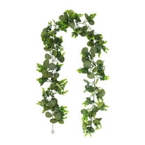 Eoozwa Odorless Artificial Ivy Vines, 68.9" Silk Ivy Garland with Green Leaves, Fake Hanging Plants Greenery Decoration for Bedroom, Windows, Walls, Wedding, Outdoor Decor