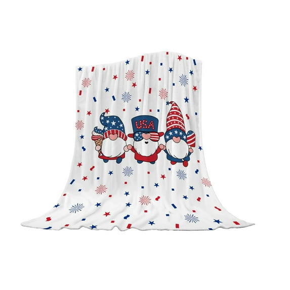 Eoozwa Patriotic American Flag Throw Blanket Stars and Stripes Plush Flannel Fleece Blanket for 4th of July Memorial Day Independence Day Red White Blue USA Couch Sofa Bed Blanket