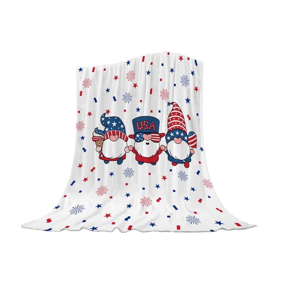 Eoozwa Patriotic American Flag Throw Blanket Stars and Stripes Plush Flannel Fleece Blanket for 4th of July Memorial Day Independence Day Red White Blue USA Couch Sofa Bed Blanket