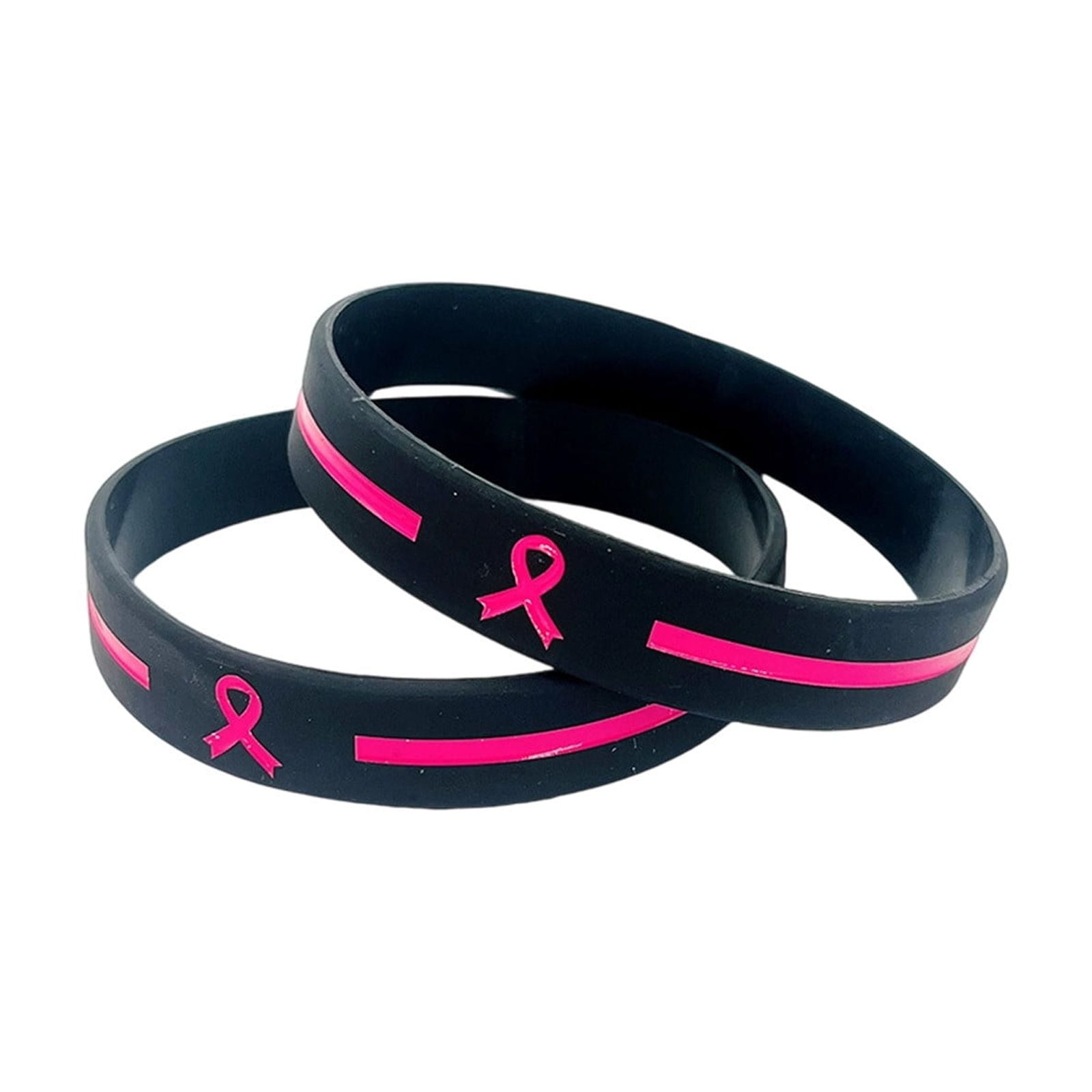 Eoozwa Pink Ribbon Breast Cancer Bracelets Rubber Bracelet Party