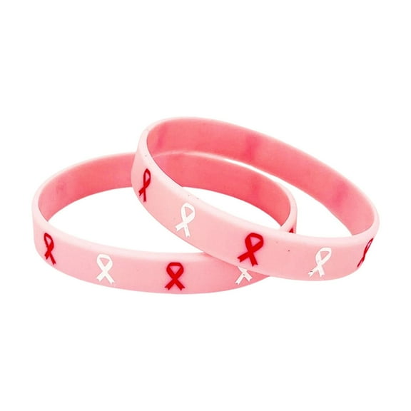 Eoozwa Pink Ribbon Breast Cancer Bracelets Rubber Bracelet Party Favors Supplies Inspiring Silicone Wristbands with Hope Strength Breast Cancer Awareness Accessories Survivor Gifts for Women