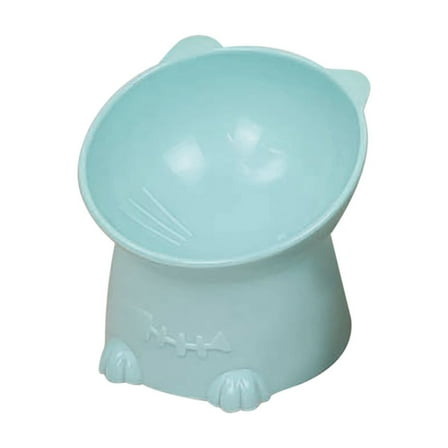 Eoozwa Plastic Raised Cat Bowls, Elevated Tilted Cat Food and Water Bowls, Stress Free Pet Feeder Dish for Cats and Small Dogs, Dishwasher and Microwave Safe