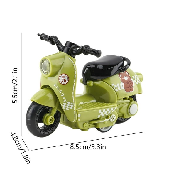 Eoozwa Pull Back Motorcycle Toy Friction Powered No Batteries Needed with Moving Parts Non Slip Wheels Flip Up Seat for Indoor Outdoor Play Educational Gift