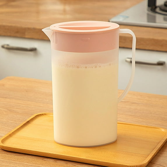 Eoozwa Refrigerator Water Pitcher 1.5L BPA Free Plastic Jug with Strainer Lid Space Saving Design For Iced Tea Cold Brew Spill Proof Spout Dishwasher Safe