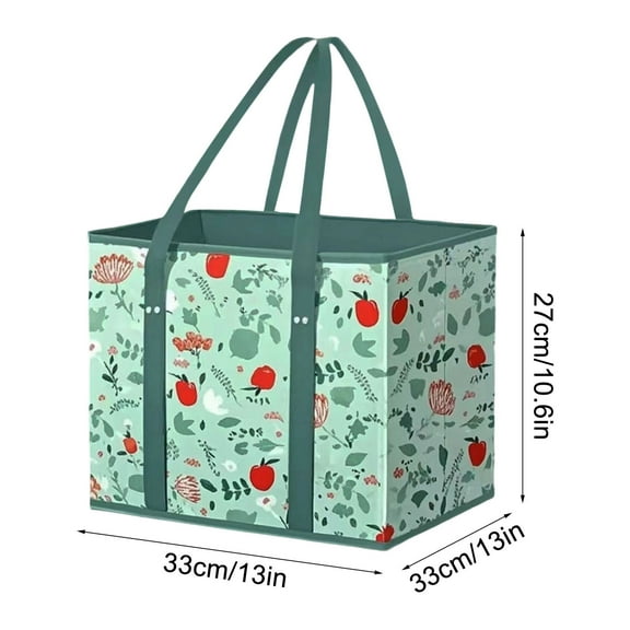 Eoozwa Reusable Grocery Bags, Collapsible Large Storage Box Bag with Reinforced Bottom and Handle, Heavy Duty Foldable Shopping Tote Bags for Groceries, Clothes, Toys Organizer