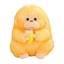 Eoozwa Simulated Golden Monkey Plush Toy 9" Eating Banana Prank Funny Doll Soothing Sleep Companion Home Decor Gift for All Ages