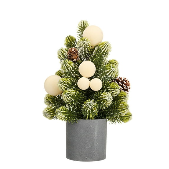 Eoozwa Small Christmas Tree Ornament Mini Christmas Tree Christmas Decoration Scene Setting for Living Room Desk Bedroom Ornaments , 12.60x4.72x4.72in