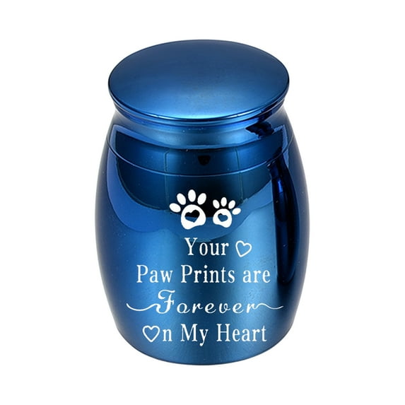 Eoozwa Small Pet Memorial Urn Sealed Aluminum Alloy Keepsake Jar with Velvet Bag For Cats Dogs Ashes Preservation Thoughtful Funeral Remembrance Gift