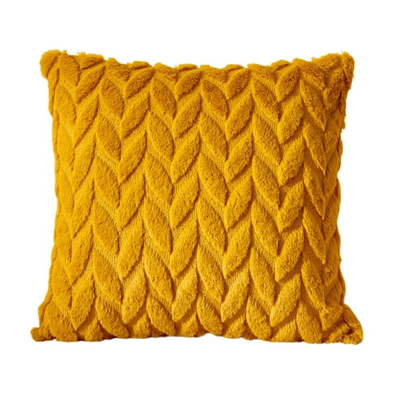 Eoozwa Soft Decorative Throw Pillow Covers 18 X 18 Inches,Plush Neutral Square Leaf Velvet Cushion Cases with Smooth Zip for Couch Sofa Bedroom Car Home Decor