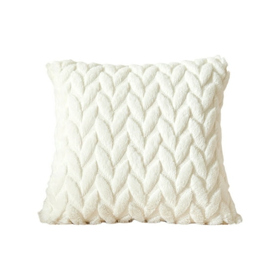 Eoozwa Soft Decorative Throw Pillow Covers 18 X 18 Inches,Plush Neutral Square Leaf Velvet Cushion Cases with Smooth Zip for Couch Sofa Bedroom Car Home Decor