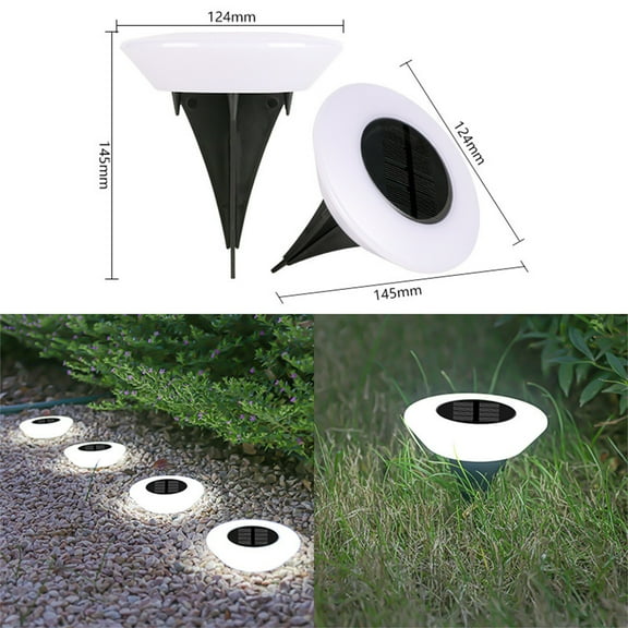 Eoozwa Solar Pathway Lights Outdoor Stake Lights Waterproof Plastic Ground Lights Auto On At Dusk Warm White LED for Garden Walkway