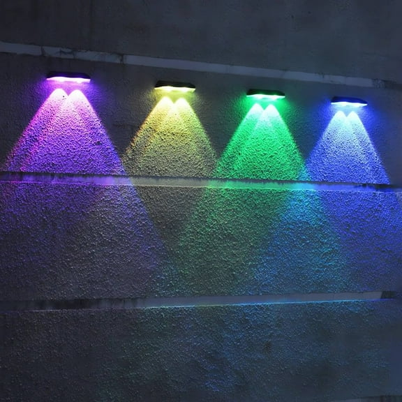 Eoozwa Solar RGBW Wall Washer Light, 2-in-1 Outdoor Decorative Lamp with Flashing & Fixed Color Modes, Waterproof for Fence Railing Garden 4th of July