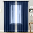 thumbnail image 1 of Eoozwa Solid Color Curtains Sheer Light Filtering Semi Sheer Curtains Half Privacy Window Drapes Curtains Through The Rod Models Curtains for Living Room Bedroom Dining, 39x 98in, 1 of 6
