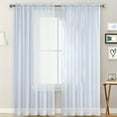 thumbnail image 1 of Eoozwa Solid Color Curtains Sheer Light Filtering Semi Sheer Curtains Half Privacy Window Drapes Curtains Through The Rod Models Curtains for Living Room Bedroom Dining, 39x 98in, 1 of 6