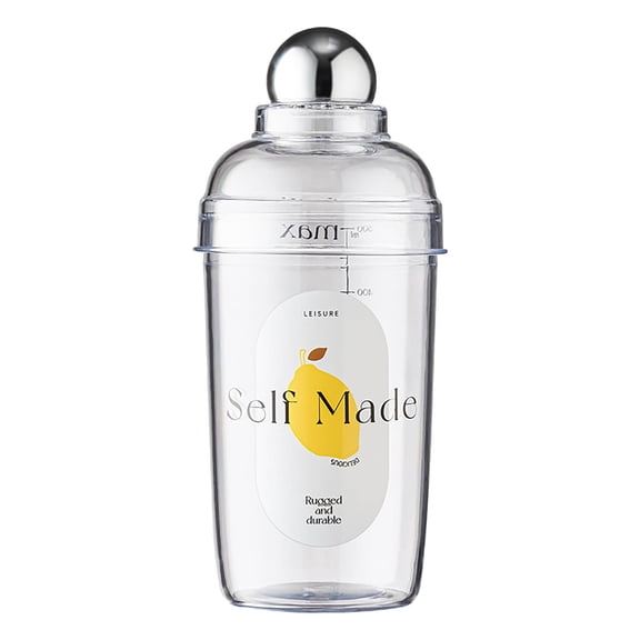 Eoozwa Splash Proof Cocktail Shaker Cup for Milk Tea Bar PP Resin Transparent Hand Shake Mixer with Frosted Lid, Leak Proof Bartender Tool for Cocktails Lemon Tea, Dishwasher Safe Bar Accessory