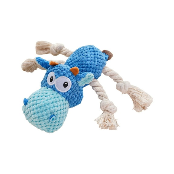 Eoozwa Squeaky Dog Toys Plush Chew Toy with Rope Core for Interactive Play Boredom Relief Durable Grinding Dolls Pet Entertainment
