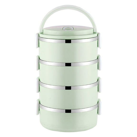 Eoozwa Stainless Steel Lunch Box Container Food Safety Buckle, Portable Handle, Vent Hole for Assembly, Fresh-keeping Box Stainless Steel Insulated for Office Worker Lunch Box Bento Boxes