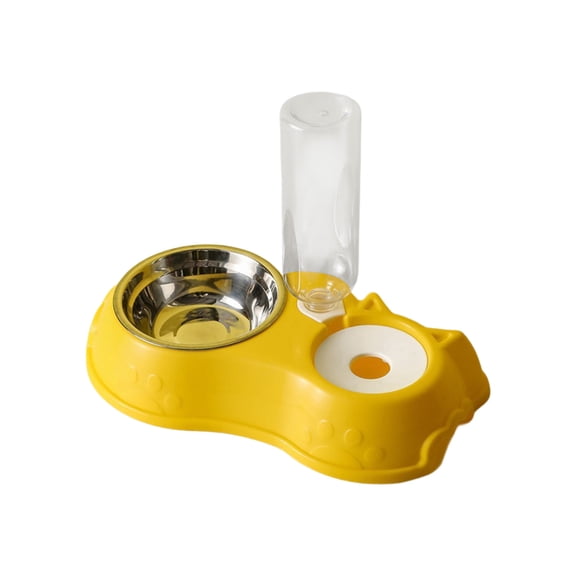 Eoozwa Stainless Steel Pet Bowl Automatic Water Dispenser 2 In 1 Food and Water Gravity Feeder for Small Medium Dog Cat Easy Clean Non Skid