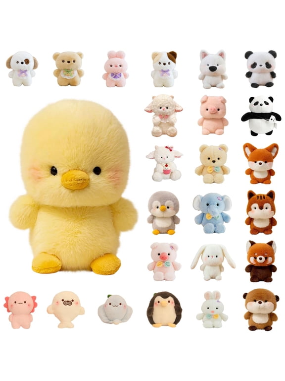 Stuffed Animals Cute Soft Plush Doll Small Plushies Toys Gifts Realistic Toy Squirrels Stuffed Sleep Aid Anxiety Relief Companion Toys(Chicken)