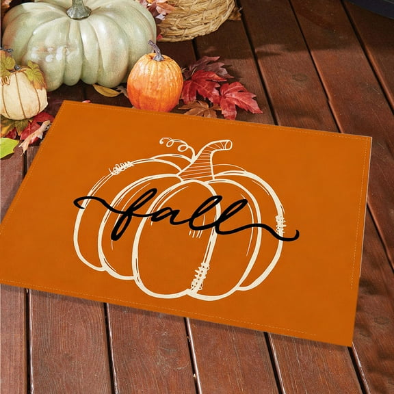 Eoozwa Thanksgiving Linen Placemat Holiday Table Mats Absorbent Washable Table Decor for Dining Table Centerpiece Rustic Fall Decor