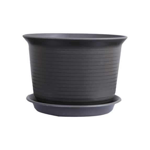 Eoozwa Thickened Flower Pot with Tray for Indoor and Outdoor Use Plastic Planters for Garden and Home Decor Drainage Holes Included Minimalist Design
